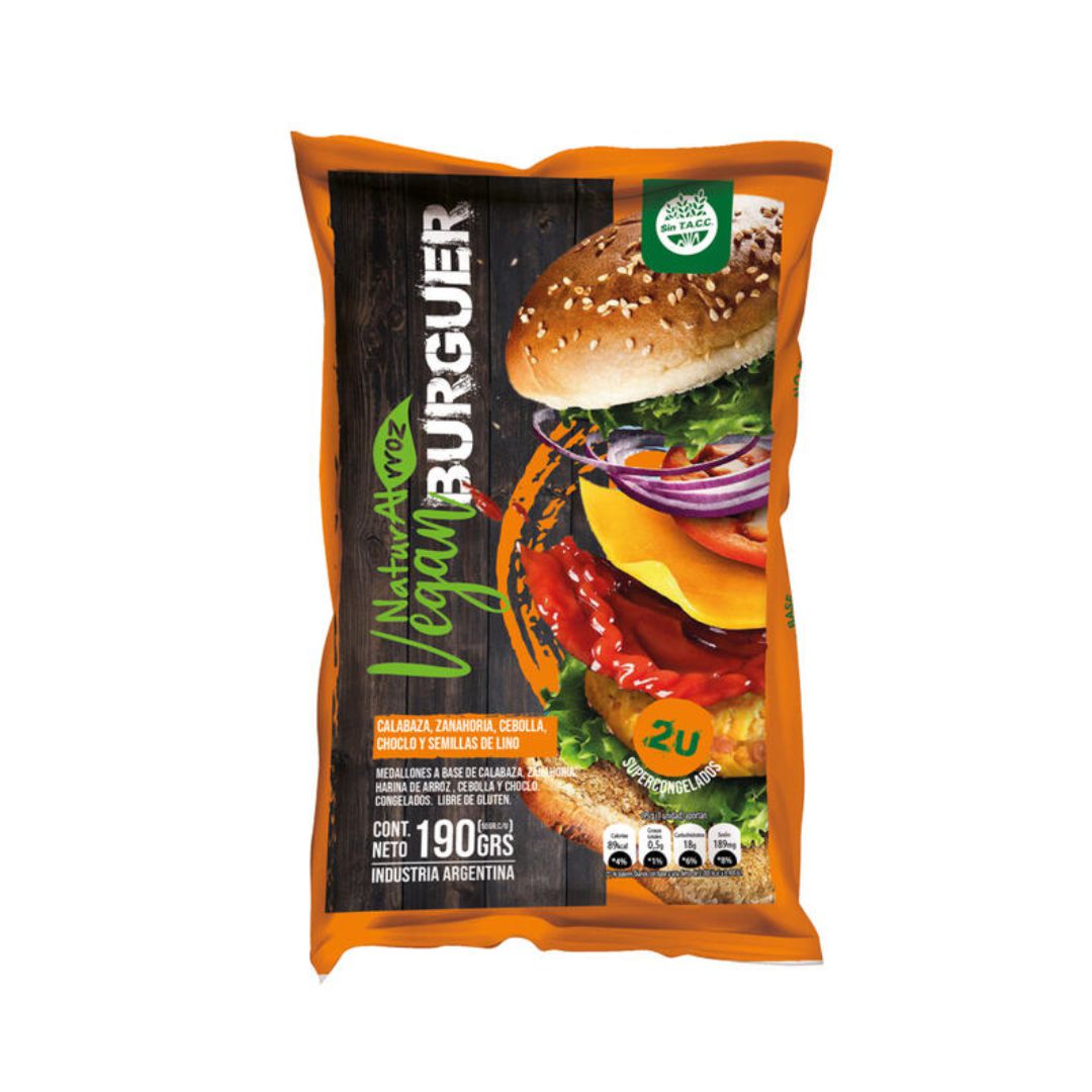 VEGAN BURGUER CALAB/ZAN FOWPACK X2U - NATURALRROZ