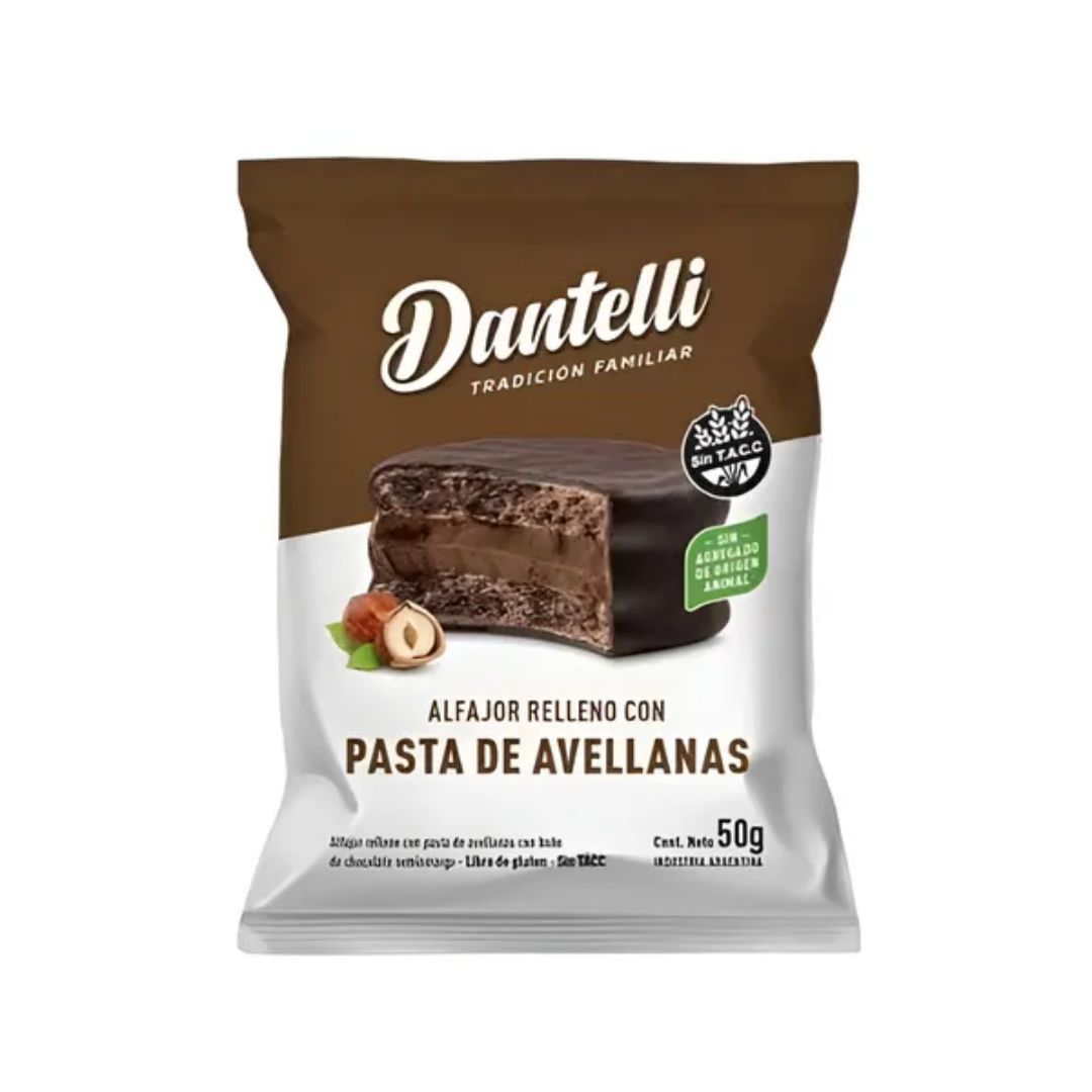 ALFAJOR RELLENO PASTA DE AVELLANAS - DANTELLI