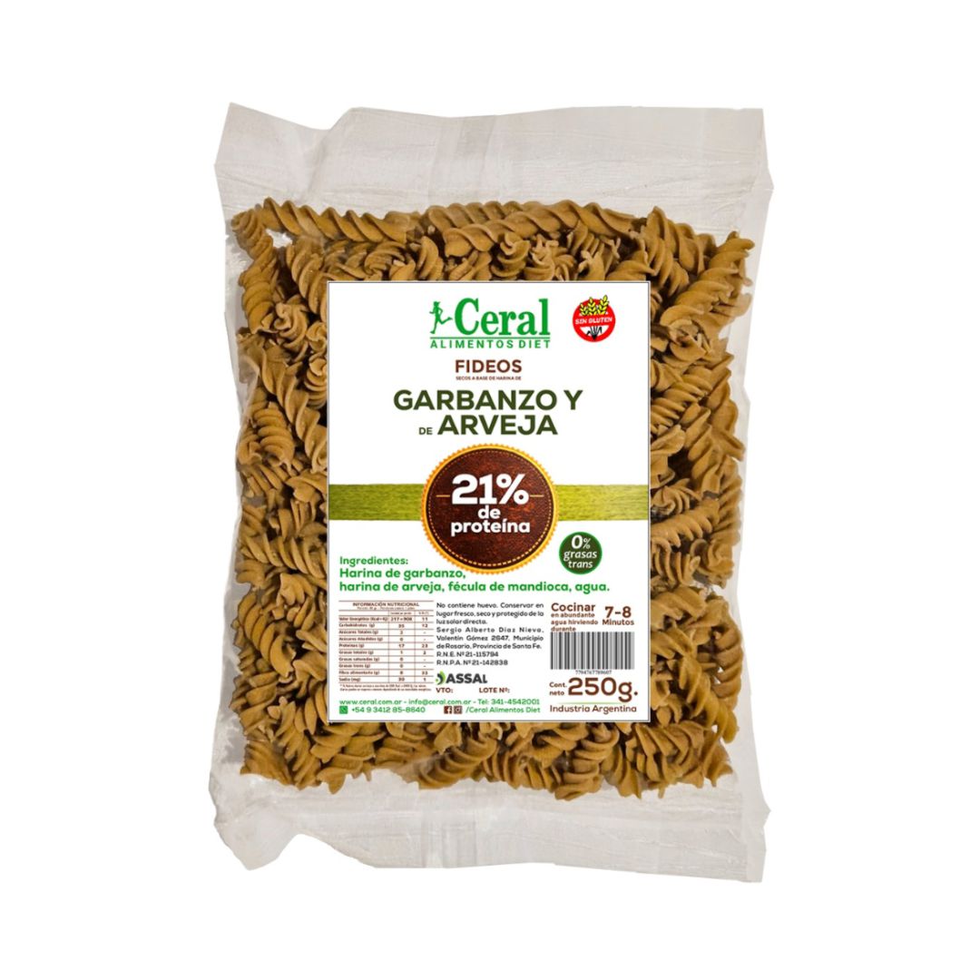FIDEOS DE GARBANZO Y ARVEJA  X250G - CERAL